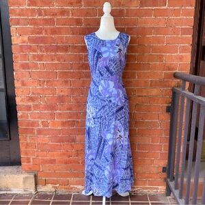 mixed print maxi dress